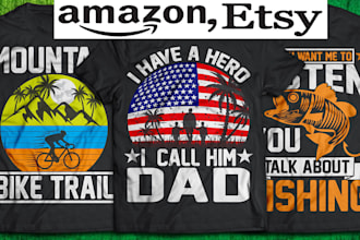 create awesome t shirt design for merch by amazon and etsy