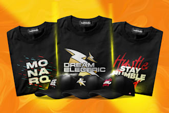 do custom typography graphic t shirt design within 12 hours