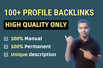 build 100 high authority profile backlinks manually