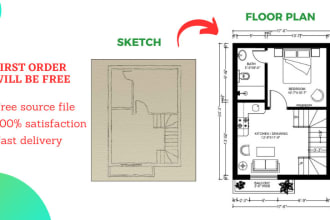 be your architect, draftsman to convert house plan sketch to dwg