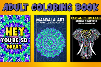 create eye catching adult animal mandala coloring book cover for amazon kdp