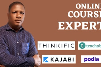 design online course website on thinkific, kajabi, podia