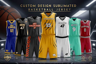 design custom sublimated basketball uniform and team jerseys