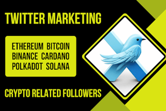 do twitter marketing and grow crypto related followers