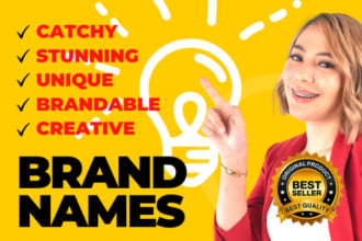 find catchy company name, business name and brand name with domain