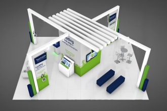 create 3d trade booth,exhibition stand,stall,both,kiosk
