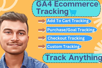 setup google analytics4, conversion tracking, ga4 ecommerce tracking any website