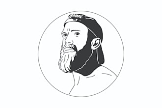 draw minimalist line art portrait illustration