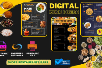 do digital menu design, trifold restaurant flyer, price list
