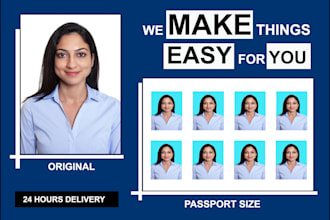 convert your picture into passport size ,visa and retouching