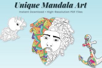 create your mandala kids adult coloring book pages for KDP or etsy