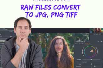 convert raw images to jpeg, tiff, dng, png