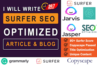 write surfer SEO optimized ai content with jarvis or jasper ai