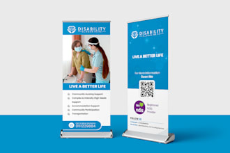 design roll up banner, retractable banner, pull up or stand banner