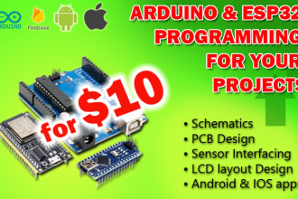 do arduino, esp32, ai, iot android ios mobile applications for your projects