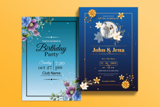 do beautiful birthday, party, and wedding invitation card design