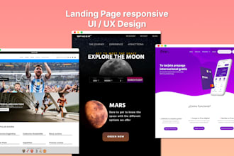 design a lading page, website, mobile app UI UX on figma