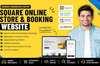 redesign square online design squarespace ecommerce store square booking website