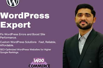 fix wordpress issues and create landing page in elementor