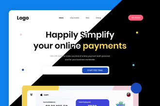 create a professional landing page UI design using figma