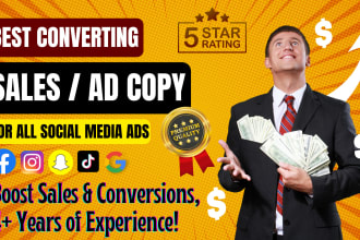 do high conversion copywriting and write catchy ad copy which increases sales
