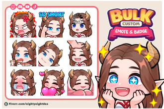 create cute and chibi twitch emotes and badges in bulk