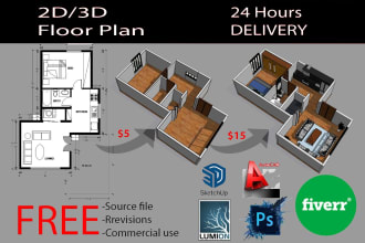 design and render master plan, site plan, floor plan in 2d and 3d