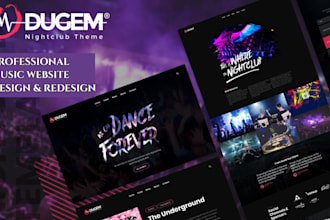 music website, podcast dj website, artist portfolio website with booking system