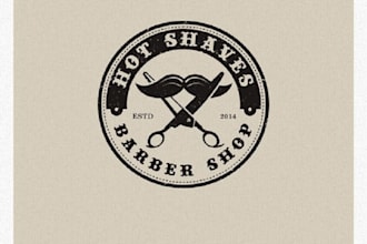 create a funky old school barber excellent logo design