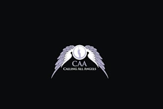do an unique angelic logo for calling all angels spiritual products