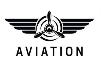 design outstanding air plane, aviation logo with express delivery