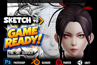 create a game ready 3d character rigged for unity