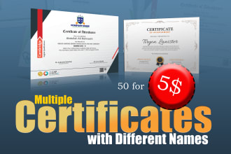 design certificate with attendees data and digital signature