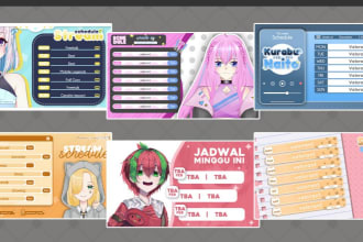 design a custom schedule template for vtuber or streamer