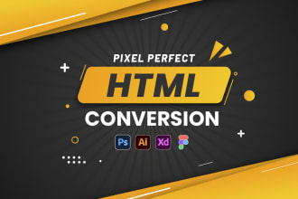 convert figma to html, xd to html, psd to html responsive bootstrap 5