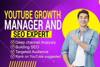 be your youtube channel growth manager for monthly promotion