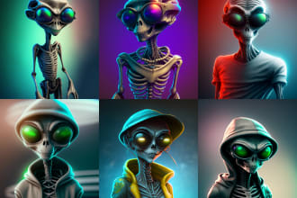 make unique 3d ai nft collection art, 3d character modeling