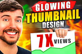 design custom glowing thumbnails for youtube