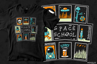 create cartoon style illustration for t shirt design
