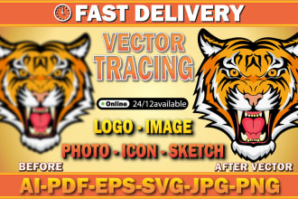 vector tracing image or logo, redraw, vectorize image, convert to vector