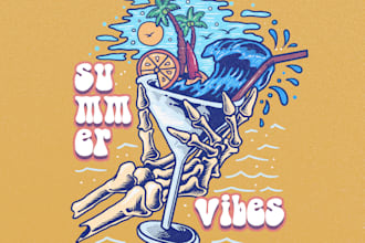 create pop punk skate design for your band merch