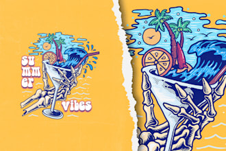 create pop punk skate design for your band merch