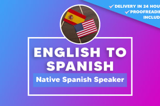 do a professional translation from english to spanish