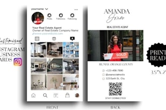 make instagram business cards for real estate agents, realtors