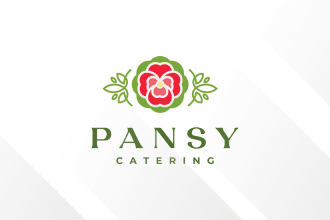 design vintage flower logo style fast and unique