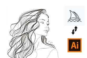 convert ai midjourney line art to vector art