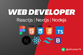 develop website using reactjs, nextjs, and nodejs
