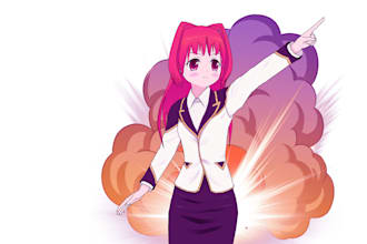 draw fan craftsmanship, anime, portrait