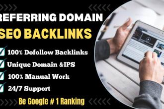 create referring domain SEO backlinks for website top ranking