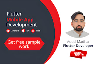 design flutter app for ios, android and web pages